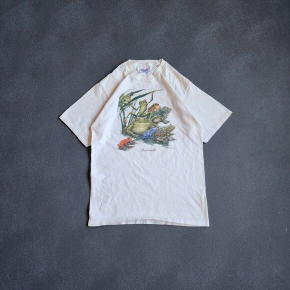Vintage Bermuda Tree Frog Rain Forest Nature White Shirt Small - Picture 1 of 8